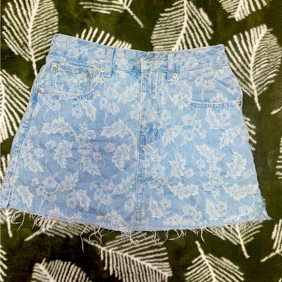 Pattern vintage style jean skirt - Picture 1 of 4